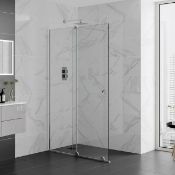 ZZ-CAV-AQ8942S - Aquadart Rolla 8 Sliding Shower Door - 8mm Glass - 1200mm Wide - Polished Silv...