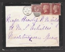 G.B. - Isle of Wight / Surface Printed 1876-78 Mourning covers with enclosed letters from Ryde to M