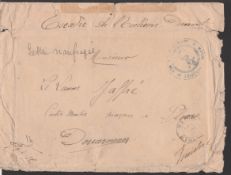 Crash & Wreck 1901 Stampless cover to France endorsed 