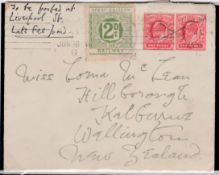 G.B. - Railways 1911 Cover to New Zealand endorsed 