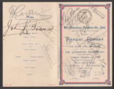 G.B. - Air Mails / World War One 1916 Menu and programme for the first annual dinner of The Davidson
