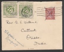 Great Britain - Railways1924 (Apr. 24) Cover to India endorsed 