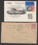 G.B. - Air Mails 1925 (June 30) Cover hand carried from Paris to London by R. Bajac in his amphibian