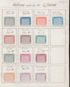 Italy / G.B. - Telegraph Stamps 1874 (May 20) De La Rue appendix page headed ‘Colours used by the O