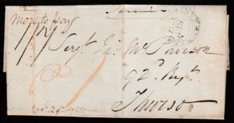G.B. - Military / Scotland 1817 Four entire letters from Inverness addressed to 