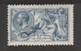 Great Britain - KGV 1918 Bradbury Wilkinson 10s blue fine and fresh unused, large part original gum