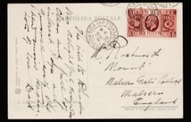 G.B. - King George V - French Maritime 1935 Picture postcard of Rhodes bearing KGV 1.1/2d cancelled
