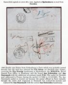 Denmark / Sweden 1862 Entire letter from Gothenburg to Paris endorsed 