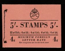 Great Britain 1953 5 Shilling Composite Booklet King George VI and Queen Elizabeth II 6 x 1/2d, 1d,