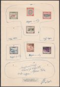 Niue 1949 Two large size sheets bearing Bradbury Wilkinson & Co Labels and imperf proofs of the 1950