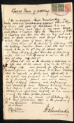 RHODESIA 1895 Deed of Transfer between Lt. Colonel Hugh Marshall Hole, first clerk to the Britis...
