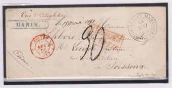 FRENCH COLONIES - MARTINIQUE 1851 Cover to France with blue framed 