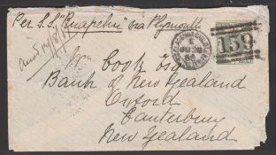 G.B. - EXHIBITIONS / TRAVELLING POST OFFICES 1888 Cover (corner fault) addressed to New Zealand 