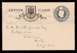 GIBRALTAR 1936 KGV 2d lettercard, the reverse with pictorial view of 