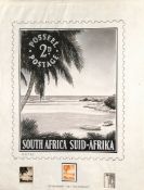 SOUTH AFRICA 1954 Original unaccepted design for a proposed definitive issue, by James Berry, O....