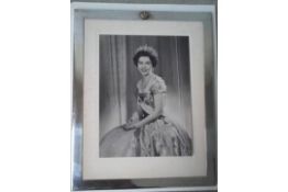 ROYALTY Queen Frederica of Greece signed framed portrait in a silver plated frame 10.5
