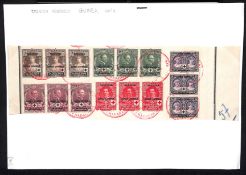 SPANISH COLONIES GUINEA 1926 Red Cross set of 12 stamps, 36 in total, SG 221-232, overprint 