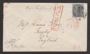 BURMA 1860 Cover franked 4a cancelled 