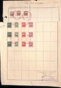 BERMUDA 1910-12 Ship 1/4d, 1/2d, 1d, 6d, 1s, three of each value, all overprinted 