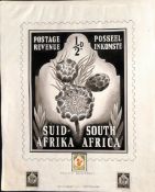 SOUTH AFRICA 1954 Original unaccepted design for a proposed definitive issue, by James Berry, O....