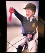 Royalty Prince William showing a rosette which says clear round April 1988 - Gloucester