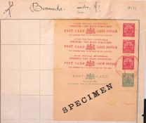 BERMUDA 1903 Dry Dock postal stationery post cards 1/2d, 1d red (3) overprinted 
