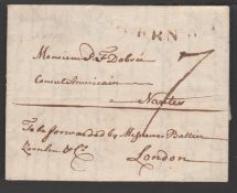 G.B. - CHANNEL ISLANDS / FRANCE 1794 Entire letter from Guernsey to the American Consul in Nante...