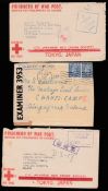 MALAYA - AUSTRALIA 1942 Australian Red Cross envelopes with differing 