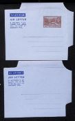 BRITISH HONDURAS 1953 King George VI Airletter with variety stamp missing in pair with normal sh...