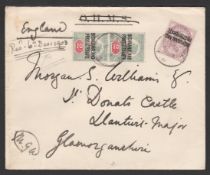 BRITISH BECHUANALAND 1903 Cover to Wales franked 1897 1d lilac and 2d pair cancelled by 