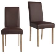 (9F) 2x Marcy Dining Chair Chocolate RRP £125.