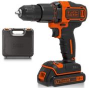 (10D) 1x Black & Decker 2 Speed 18V Cordless Combi Drill With Kit Box RRP £50 – New, Sealed Item.