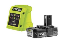 (13C) 2x Ryobi One + 2.0 Ah 18V Battery & 2x Chargers RRP £100.
