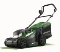 (5A) 2x Powerbase Items. 1x 34cm 40V Cordless Lawn Mower RRP £189 (With 1x Dual Charger & 2x Batter