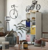 (10K) 1x Living Elements Clever Cube 2x4 Tall Cube Storage Unit With Wooden Legs RRP £90. White & O