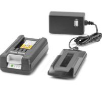 (13D) 1x Flymo Double Battery Set & Chargers RRP £100