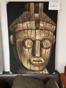 Artwork Of A Face On Canvas Signed Lower Left 59”X39”