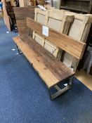 Modern Bench Hardwood And Brushed Metal Frame