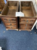 2 Oak Desk Pedestals