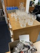 Part Suite of Glassware, Decanters etc