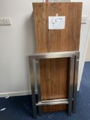 NEW - Mahogony Hardwood Table Top On Metal Legs 63”X24”