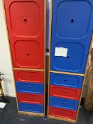 Pair of Pine and Plastic Storage Tub Cabinets 69