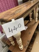 NEW - Mahogony Hardwood Console Table With Turned Pillars 55” Width X 19” Depth
