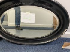 Oval Ebonised Mirror A/F, 34