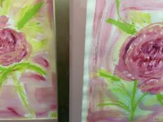 Pair of Flower Pictures, Signed