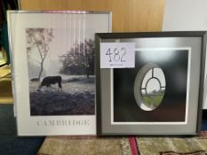 Poster Of Cambridge And Original Signed Photograph 27” Square Overall