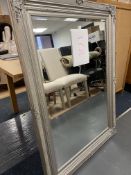 Bevelled Edge Silver Frame Mirror 43