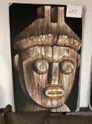 Artwork Of A Face On Canvas Signed Lower Left 59”X39”