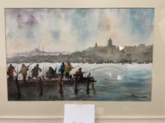 Turan Savas, Watercolour, Signed 12