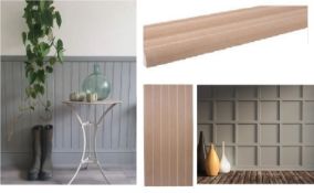 Approx 150 x HOMEBASE EASIpanel Tongue And Groove MDF Standard Wall Panel. 915 x 516mm. SKU 880113.